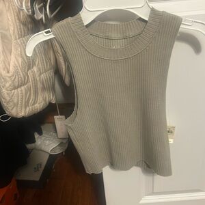 Aerie Light Olive Green Ribbed Tank NWT!